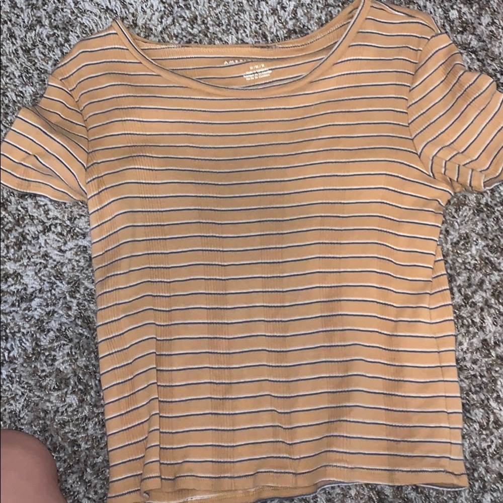 AMERICAN EAGLE STRIPPED RIBBED SHIRT